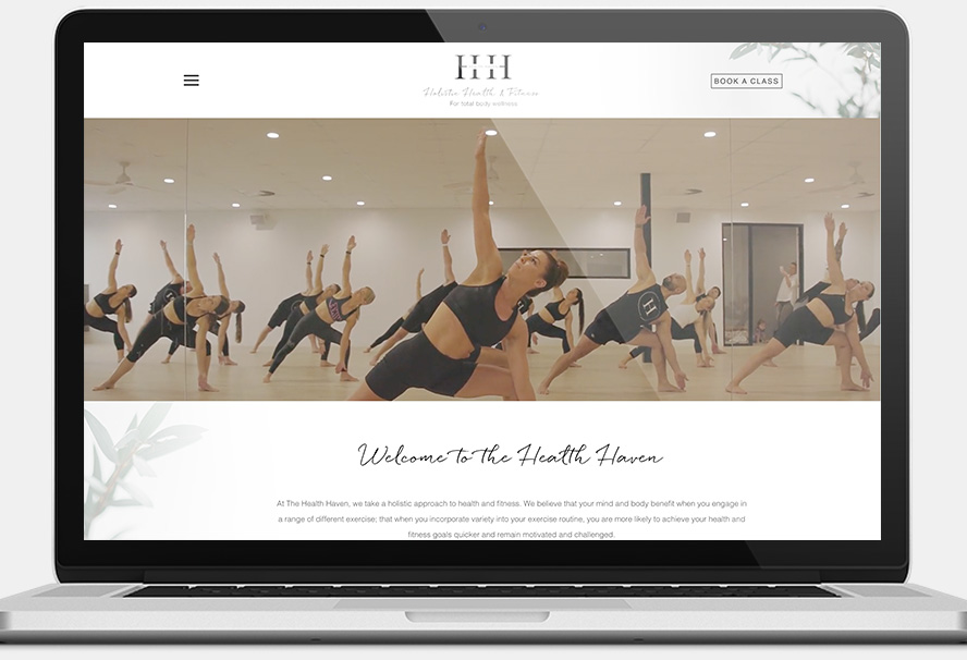 Health Haven yoga and fitness studio website