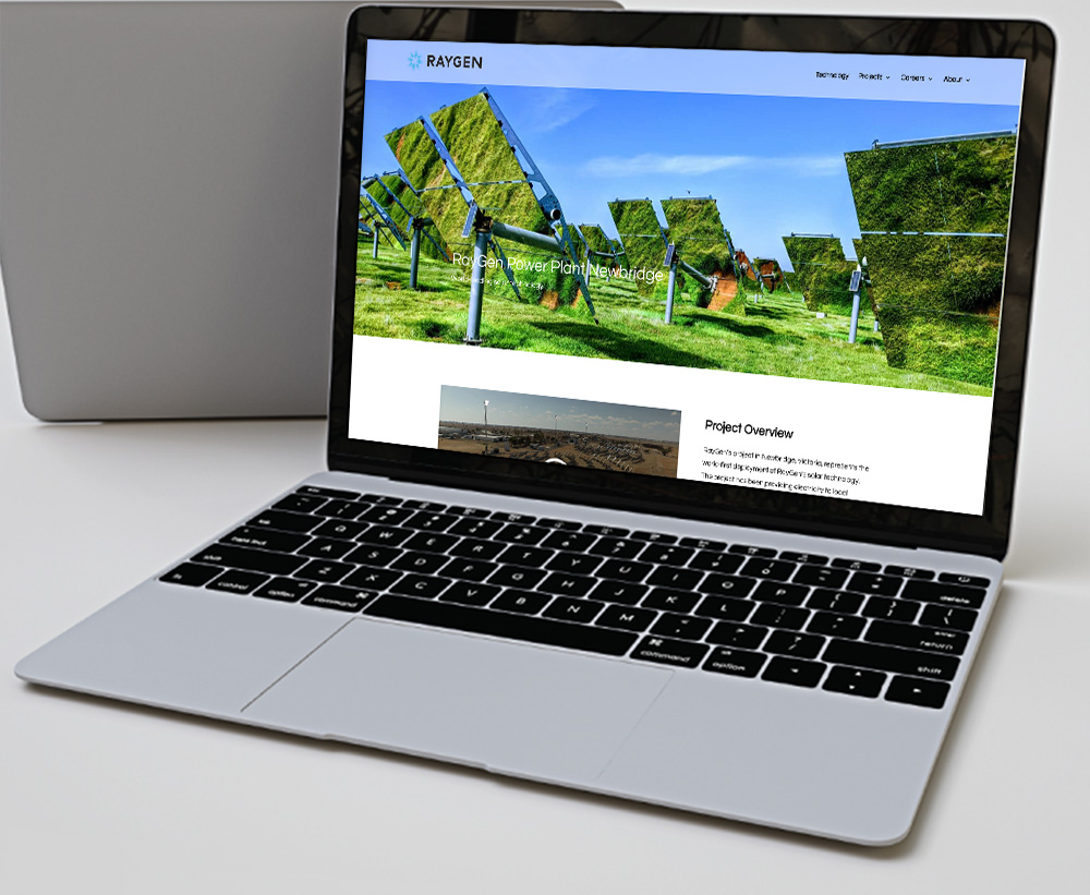 Raygen solar energy company website