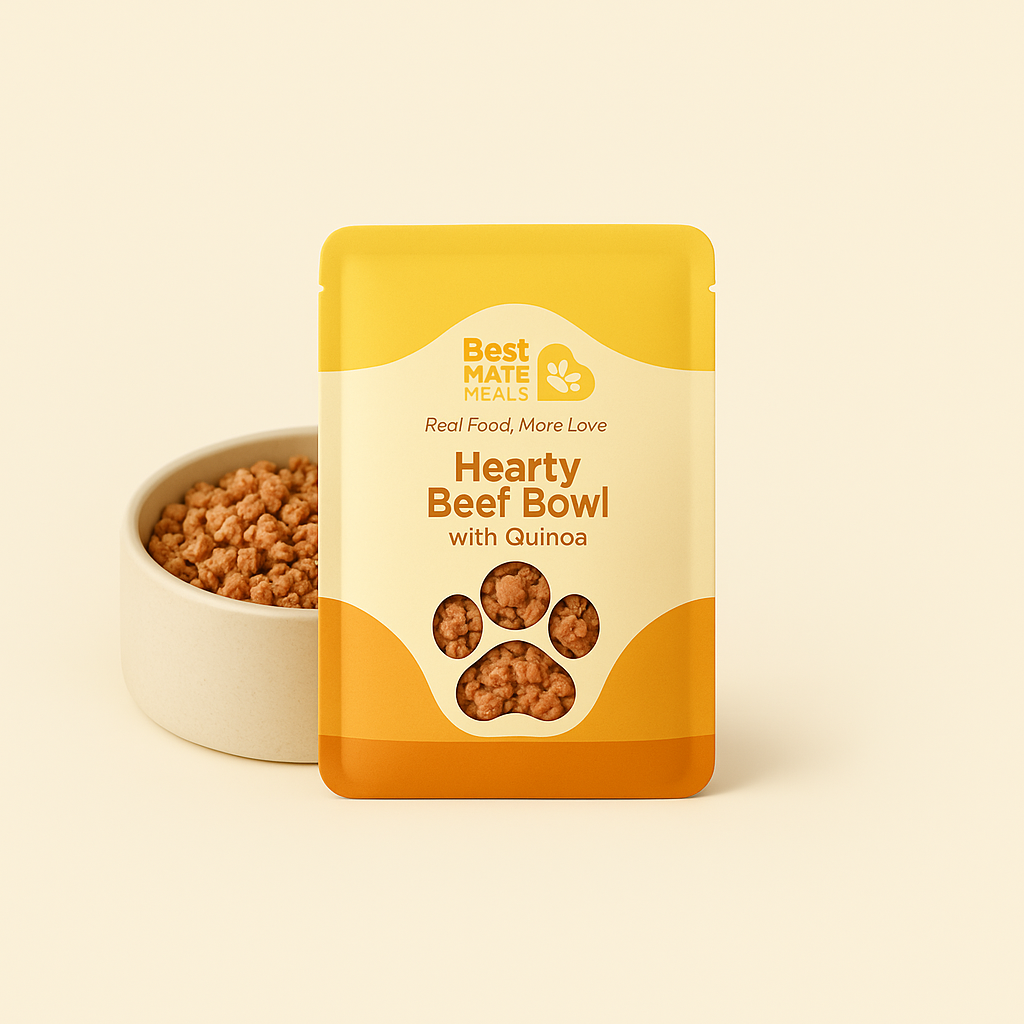 Best Mate Meals Hearty Beef Bowl packaging design mockup