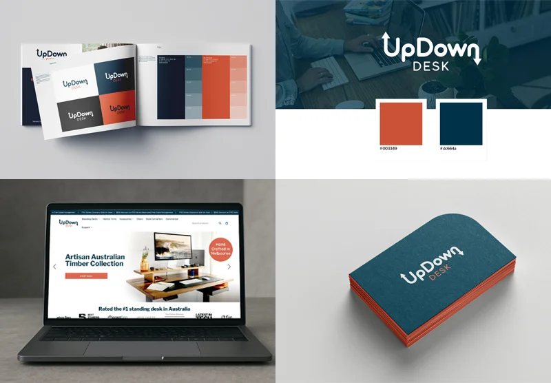 UpDown Desk brand mockup